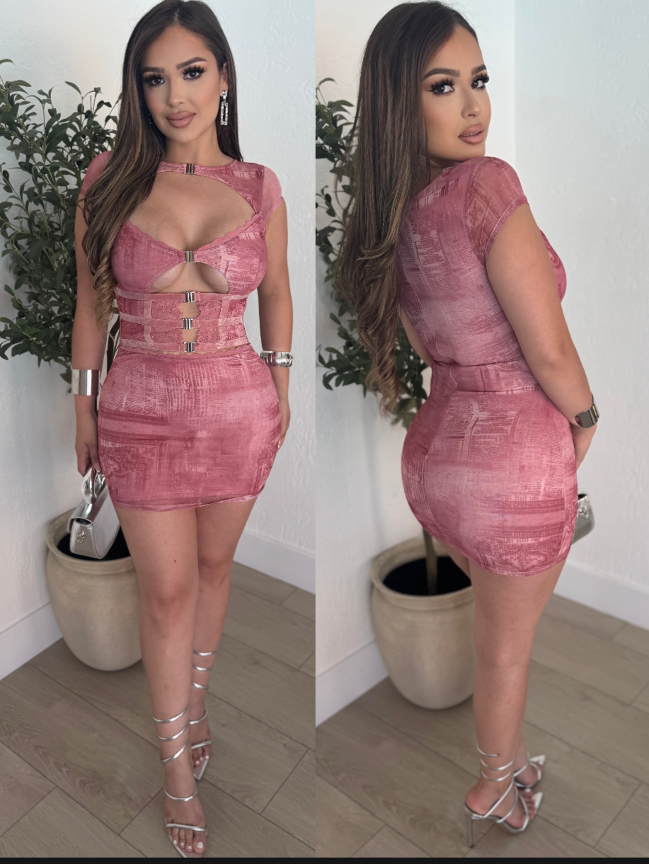 Isa Mini Dress (Pink)