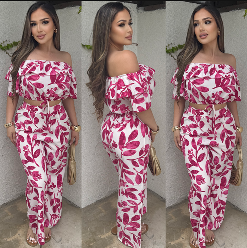 Puerto Vallarta set (Fucshia/White)