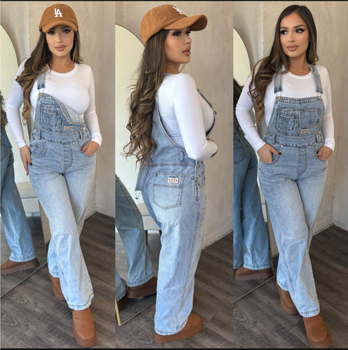Light Denim Overalls