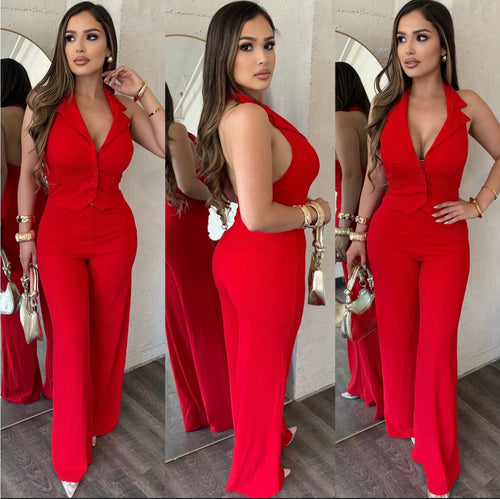 Escape with me Jumpsuit (Red)