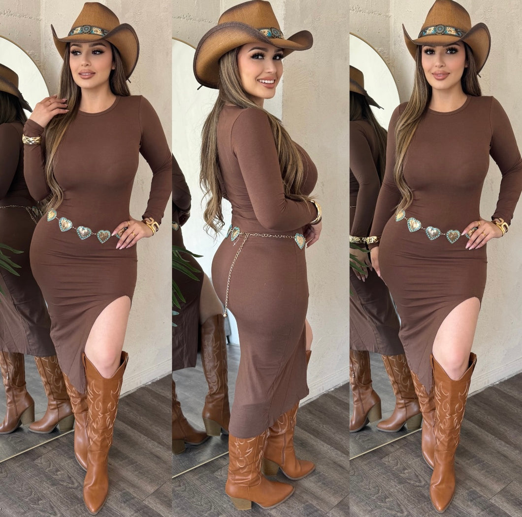 Marcellia Dress (Brown)