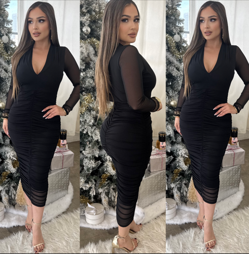 Eliza Midi Dress (Black)