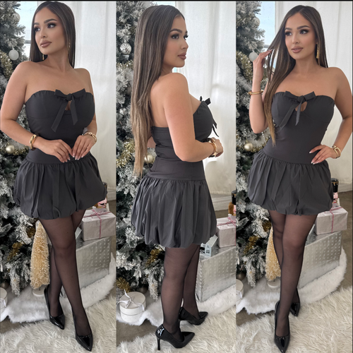 Coquette Dress (Charcoal)