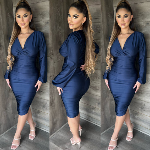 MISHELLE MIDI DRESS (BLUE)
