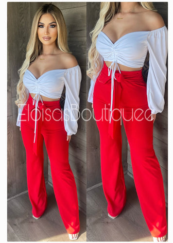 AMIRA FLARE PANTS (RED)