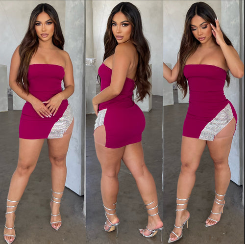 GLAMOUR MINI DRESS (MAGENTA)